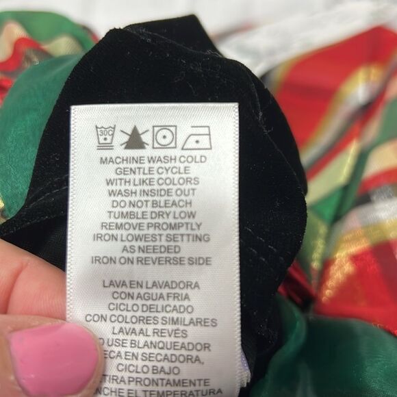 Iris and Ivy Velvet and plaid Taffeta Holiday Party Formal Dress size 3-6m  NWT - Picture 6 of 9